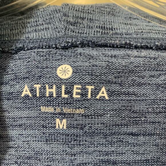 Athleta Blissful Cowl Neck Hoodie Sweatshirt Pullover Blue Top - Picture 3 of 7